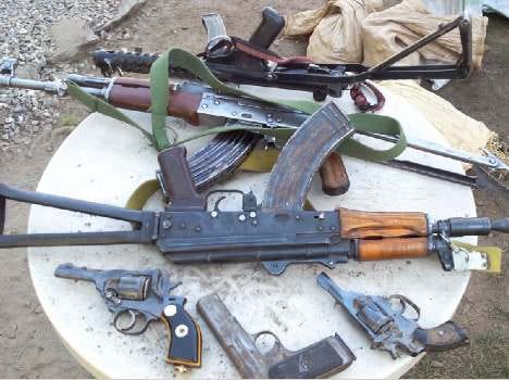 Arms cache recovered from militant hideout in Doda