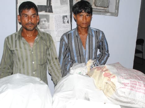 two smugglers arrested with 100 deer horns