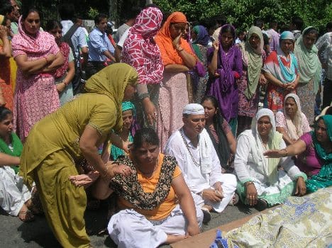 protest after two dead in accident