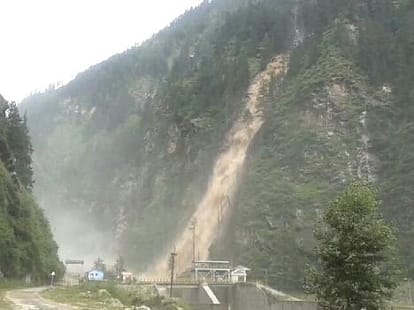 destruction after the brust of shaft of power project at kullu.