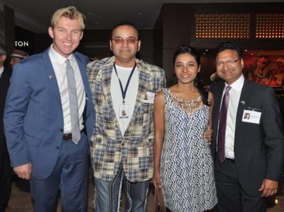 anupam's first film Unindian with brett lee.