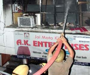 fire at three storey showroom