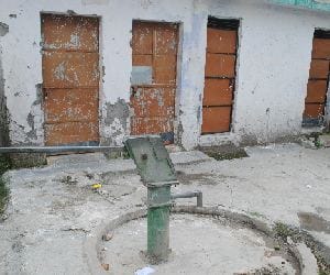 separate toilet in school for girl.