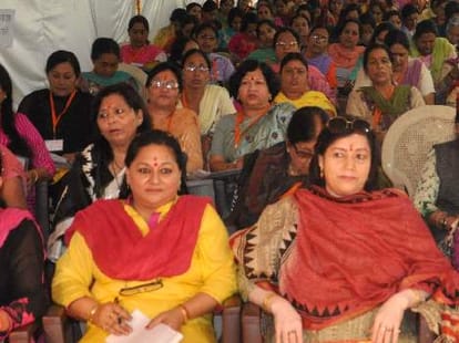 BJP Mahila Morcha national president Vijaya Rahatkar in kullu.