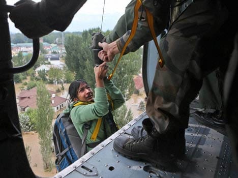 two russian women trapped in flood waters in srinagar 