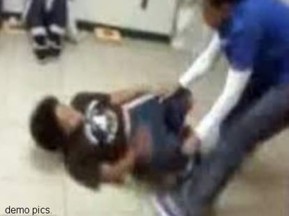 teacher beat student, admitted in hospital