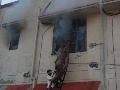 huge fire in kathua district hospital