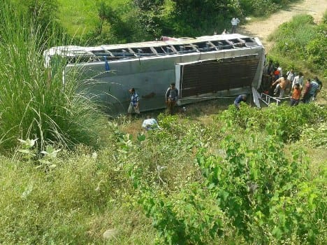 panjab roadways bus collided with army gypsy 