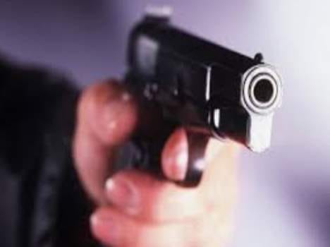 When the policeman pointed to police revolver