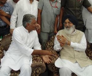 Prakash Singh Badal and Sunil Jakhar in a Programme