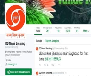 fake account of dd news breaking on twitter.