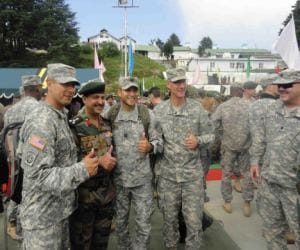 military exercise of indo-american army.