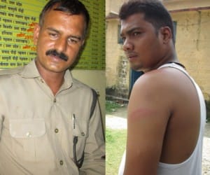 police brutual face in kotdwar.