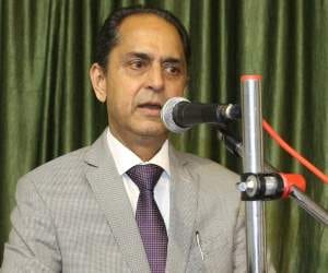 retired justice VK sharma in apg university