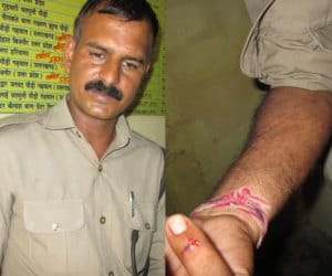 fight in bar, beaten the policeman.