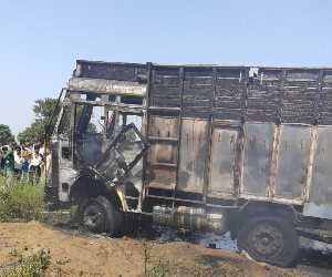 truck blew by angry people