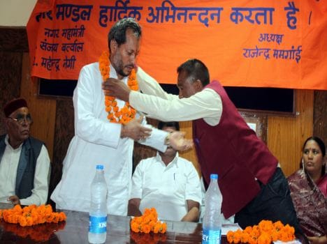teerath rawat met party worker in gopeshwar.
