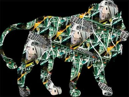 modi's make in india concept and 25 sector.