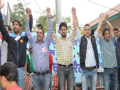 sfi abvp demonstration at shimla 