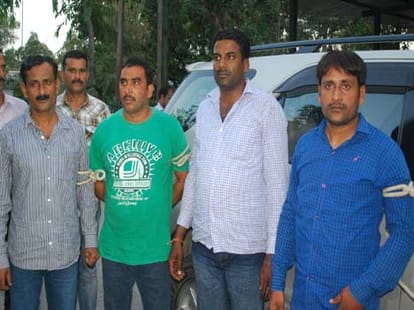 Gangster sundar bhati is distributing ceremony in jal