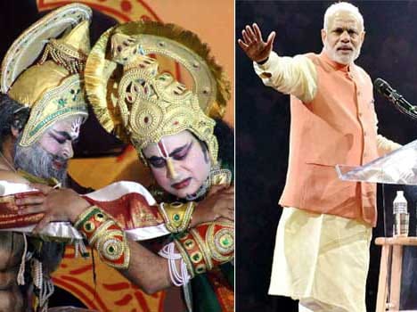 Ramlila stops for Modi live in delhi.