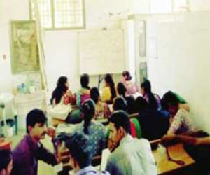 College conducts class in toilet.