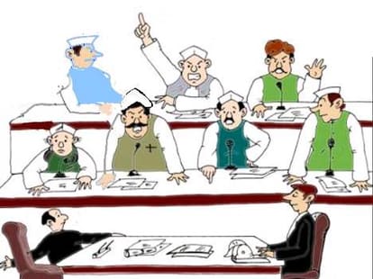 nirmal khatri roars in congress meet.
