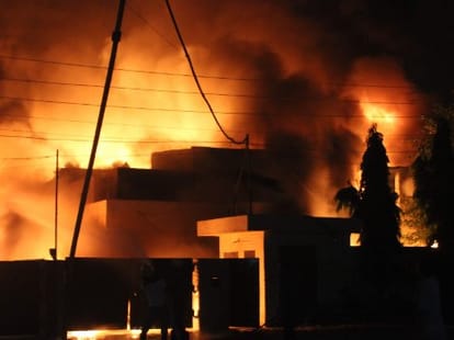fire in factory at baddi.