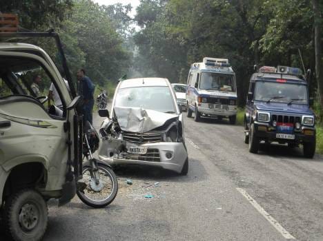 death in road accident.