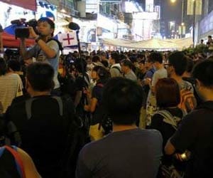 protesters gathering in hong kong again