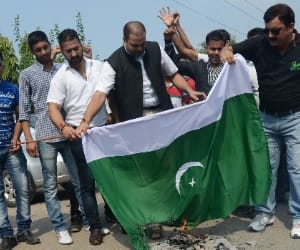 BJP protest against pak.