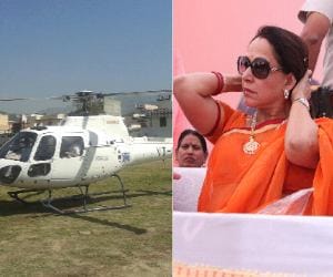 accident from hema malini's helicopter, young man injured