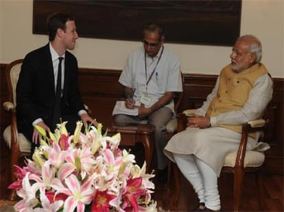 prime minister modi meet with facbook founder mark zuckerberg.