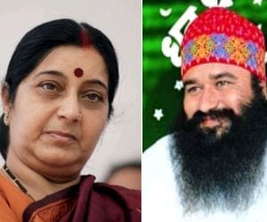 sushma swaraj meet with gurmeet ram rahim