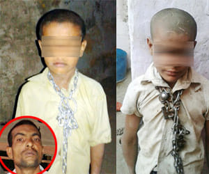 father shackled innocent children with chains.