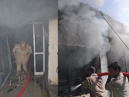 fire in sarv shiksha abhiyan nideshalaya.