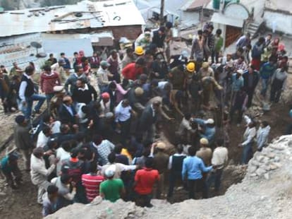death due to landslide.