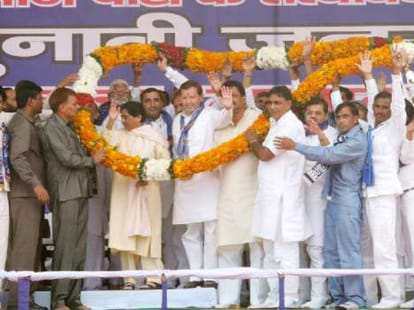 mayawati rally for haryana assembly elections, criticized bjp, congress