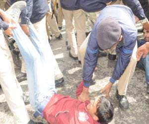 chakka jam by sfi and abvp students at shimla.