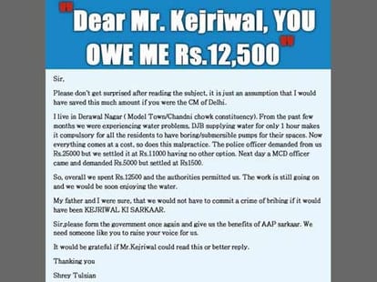 youth writes a letter to arvind kejriwal.
