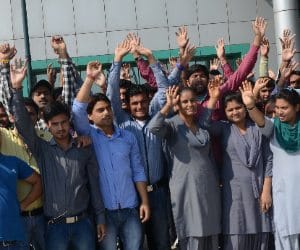 adhoc workers roars at hospital administration
