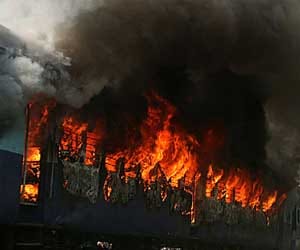 kamayani express engine caught fire.