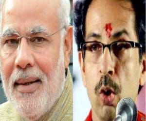 shivsena targets modi wave on samna