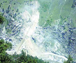 Alert Lake formed due to landslides into Sutlej