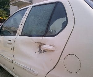 gundaraj on up road, three bomb throwed on car.