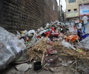 firecrackers garbage spread in the streets
