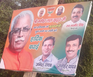Sign of local election in gurgaon.