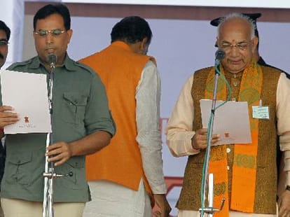 power performance of BJP in khattar oath ceremony
