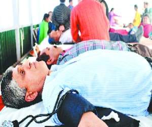 stock of reserve blood is decreasing in district hospital