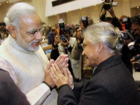 I saw a confident man with a vision says sheila dikshit to modi